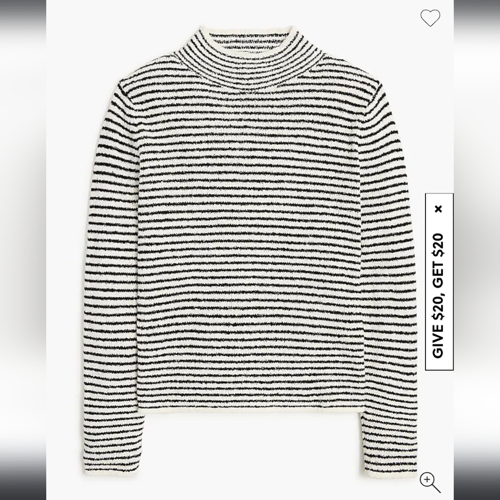Cotton turtleneck sweater in stripe in Tan